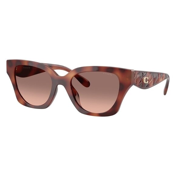 New COACH Cad18 Havana Butterfly HC8418U 5774/13 Sunglasses Women - Picture 1 of 6